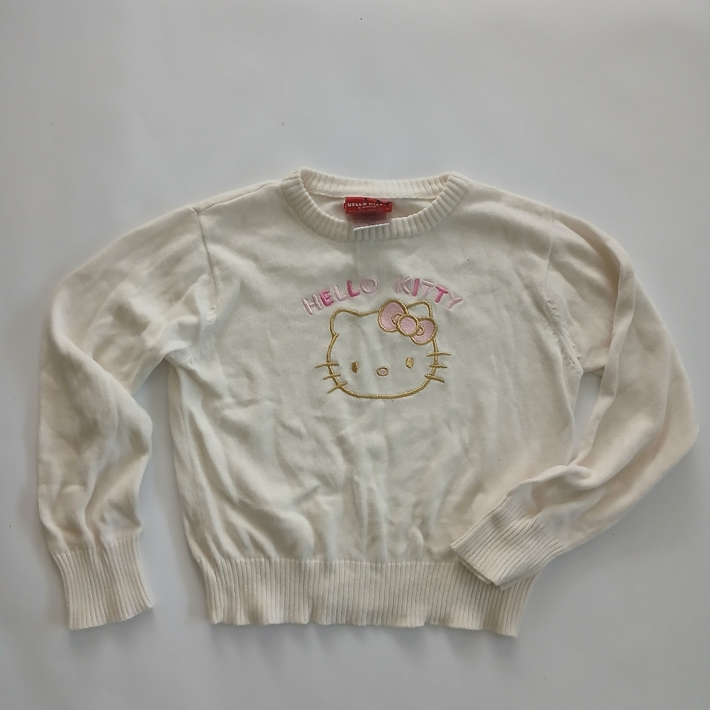Hello Kitty Little Girls Size 5 Ivory Cre Knit Sweater